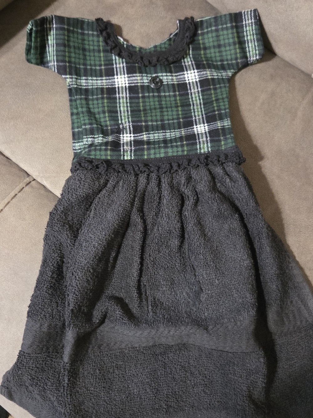 Plaid Green & Black Kitchen Hanging Towel Dress - Brand Unspecified